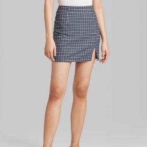 Blue Checkered Tight Mini Wild Fable Skirt